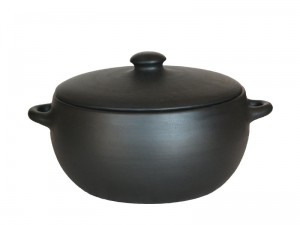 cocotte en poterie culinaire noire (OYera - AM43)