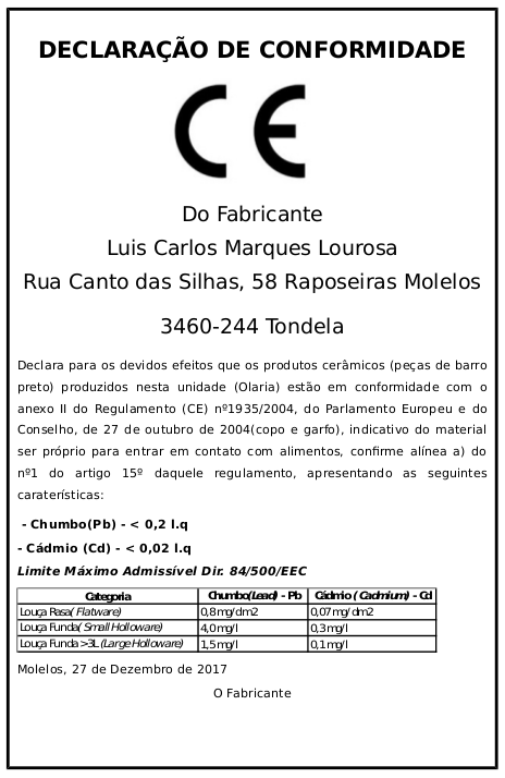 déclaration de comformité